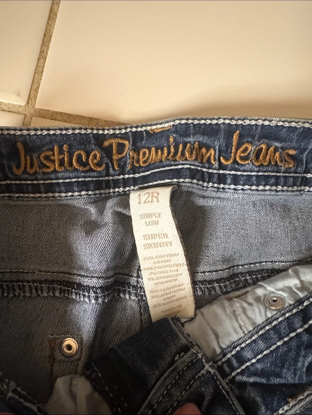 Justice Girls Medium Wash Straight Leg Jeans